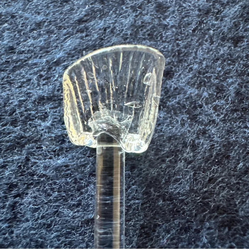 Salt Cellar Spoons Glass Vintage Clamshell Shaped Condiment Set of 4